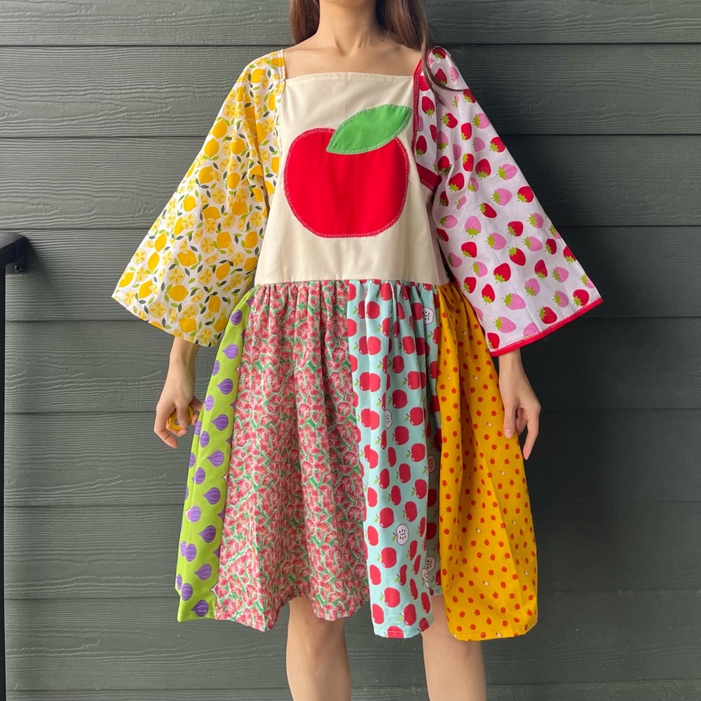 Handmade Fruit Paradise Flavorful Print Bandana Dress | SKU 11161 Apple - Picture 11 of 16